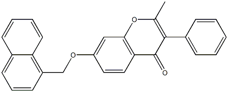2-methyl-7-(naphthalen-1-ylmethoxy)-3-phenylchromen-4-one Structure