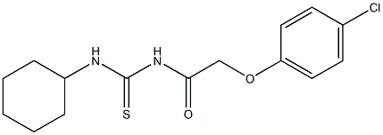 2-(4-chlorophenoxy)-N-[(cyclohexylamino)carbonothioyl]acetamide Structure