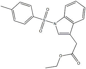 1H-Indole-3-acetic acid, 1-[(4-methylphenyl)sulfonyl]-, ethyl ester Structure