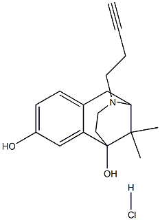 2,6-Methano-3-benzazocine-6,8(1H)-diol, 3-(3-butyn-1-yl)-2,3,4,5-tetrahydro-11,11-dimethyl-, hydrochloride Structure