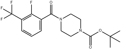 tert-butyl 4-(2-fluoro-3-(trifluoromethyl)benzoyl)piperazine-1-carboxylate Structure