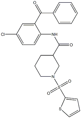 N-(2-benzoyl-4-chlorophenyl)-1-thiophen-2-ylsulfonylpiperidine-3-carboxamide Structure