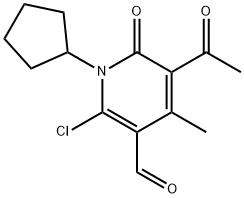 5-Acetyl-2-chloro-1-cyclopentyl-1,6-dihydro-4-methyl-6-oxo-3-pyridinecarboxaldehyde Structure