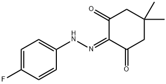 2-[2-(4-fluorophenyl)hydrazinylidene]-5,5-dimethylcyclohexane-1,3-dione Structure