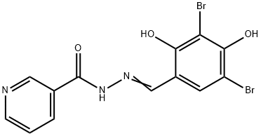 N'-[(E)-(3,5-dibromo-2,4-dihydroxyphenyl)methylidene]pyridine-3-carbohydrazide Structure