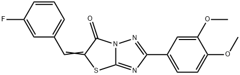 (5Z)-2-(3,4-dimethoxyphenyl)-5-(3-fluorobenzylidene)[1,3]thiazolo[3,2-b][1,2,4]triazol-6(5H)-one Structure
