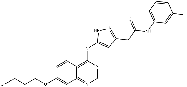 2-(3-((7-(3-chloropropoxy)quinazolin-4-yl)amino)-1H-pyrazol-5-yl)-N-(3-fluorophenyl)acetamide