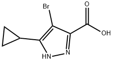 4-bromo-3-cyclopropyl-1H-pyrazole-5-carboxylic acid Structure