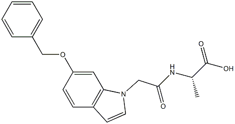 N-{[6-(benzyloxy)-1H-indol-1-yl]acetyl}-L-alanine Structure