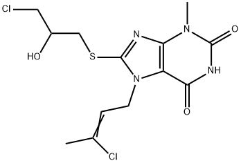 7-[(2Z)-3-chlorobut-2-en-1-yl]-8-[(3-chloro-2-hydroxypropyl)sulfanyl]-3-methyl-3,7-dihydro-1H-purine-2,6-dione Structure