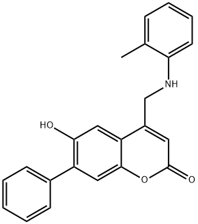 6-hydroxy-4-{[(2-methylphenyl)amino]methyl}-7-phenyl-2H-chromen-2-one Structure