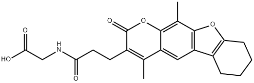 {[3-(4,11-dimethyl-2-oxo-6,7,8,9-tetrahydro-2H-[1]benzofuro[3,2-g]chromen-3-yl)propanoyl]amino}acetic acid Structure