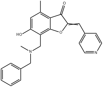 7-{[benzyl(methyl)amino]methyl}-6-hydroxy-4-methyl-2-(4-pyridinylmethylene)-1-benzofuran-3(2H)-one Structure