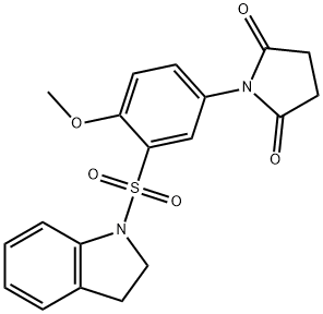 1-[3-(2,3-dihydro-1H-indol-1-ylsulfonyl)-4-methoxyphenyl]pyrrolidine-2,5-dione Structure