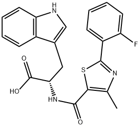 N-{[2-(2-fluorophenyl)-4-methyl-1,3-thiazol-5-yl]carbonyl}-L-tryptophan Structure