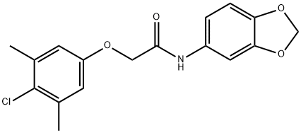 N-(1,3-benzodioxol-5-yl)-2-(4-chloro-3,5-dimethylphenoxy)acetamide Structure