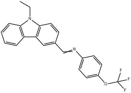 N-[(9-ethyl-9H-carbazol-3-yl)methylene]-4-(trifluoromethoxy)aniline Structure