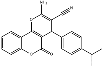 2-amino-5-oxo-4-[4-(propan-2-yl)phenyl]-4H,5H-pyrano[3,2-c]chromene-3-carbonitrile Structure