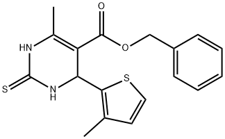 benzyl 6-methyl-4-(3-methylthiophen-2-yl)-2-thioxo-1,2,3,4-tetrahydropyrimidine-5-carboxylate Structure
