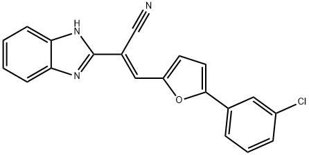 (2E)-2-(1H-benzimidazol-2-yl)-3-[5-(3-chlorophenyl)furan-2-yl]prop-2-enenitrile Structure