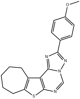 2-(4-methoxyphenyl)-9,10,11,12-tetrahydro-8H-cyclohepta[4,5]thieno[3,2-e][1,2,4]triazolo[1,5-c]pyrimidine Structure