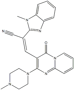 (2E)-2-(1-methyl-1H-benzimidazol-2-yl)-3-[2-(4-methylpiperazin-1-yl)-4-oxo-4H-pyrido[1,2-a]pyrimidin-3-yl]prop-2-enenitrile Structure