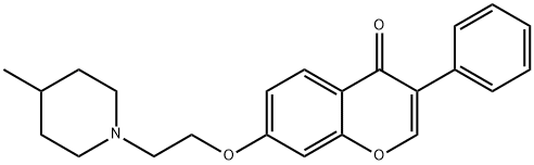 7-[2-(4-methylpiperidin-1-yl)ethoxy]-3-phenyl-4H-chromen-4-one Structure