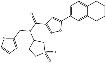 N-(1,1-dioxidotetrahydrothiophen-3-yl)-5-(5,6,7,8-tetrahydronaphthalen-2-yl)-N-(thiophen-2-ylmethyl)-1,2-oxazole-3-carboxamide Structure