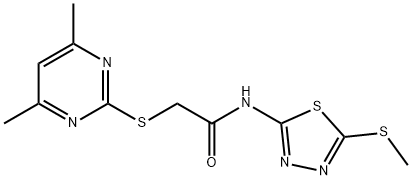 2-[(4,6-dimethylpyrimidin-2-yl)sulfanyl]-N-[5-(methylsulfanyl)-1,3,4-thiadiazol-2-yl]acetamide Structure