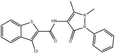 3-chloro-N-(1,5-dimethyl-3-oxo-2-phenyl-2,3-dihydro-1H-pyrazol-4-yl)-1-benzothiophene-2-carboxamide Structure