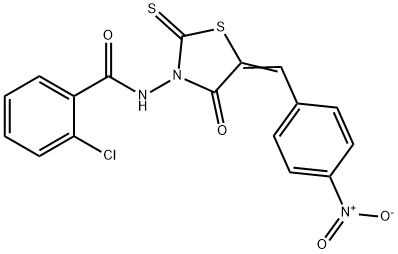 2-chloro-N-(5-{4-nitrobenzylidene}-4-oxo-2-thioxo-1,3-thiazolidin-3-yl)benzamide Structure