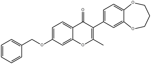 7-(benzyloxy)-3-(3,4-dihydro-2H-1,5-benzodioxepin-7-yl)-2-methyl-4H-chromen-4-one Structure