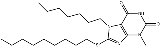 7-heptyl-3-methyl-8-(nonylsulfanyl)-3,7-dihydro-1H-purine-2,6-dione Structure