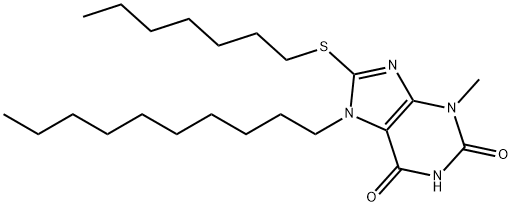 7-decyl-8-(heptylsulfanyl)-3-methyl-3,7-dihydro-1H-purine-2,6-dione Structure