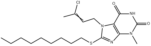 7-(3-chloro-2-butenyl)-3-methyl-8-(nonylsulfanyl)-3,7-dihydro-1H-purine-2,6-dione Structure