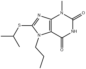 8-(isopropylsulfanyl)-3-methyl-7-propyl-3,7-dihydro-1H-purine-2,6-dione Structure