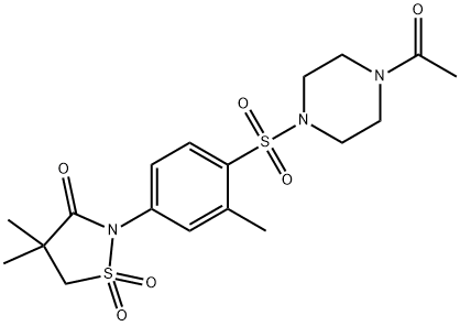 2-{4-[(4-acetyl-1-piperazinyl)sulfonyl]-3-methylphenyl}-4,4-dimethyl-3-isothiazolidinone 1,1-dioxide Structure