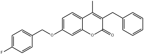 3-benzyl-7-[(4-fluorophenyl)methoxy]-4-methylchromen-2-one Structure