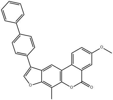 3-methoxy-7-methyl-10-(4-phenylphenyl)-[1]benzofuro[6,5-c]isochromen-5-one Structure