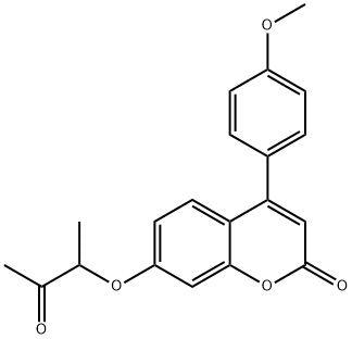 4-(4-methoxyphenyl)-7-(3-oxobutan-2-yloxy)chromen-2-one Structure