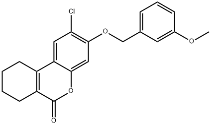2-chloro-3-[(3-methoxyphenyl)methoxy]-7,8,9,10-tetrahydrobenzo[c]chromen-6-one Structure