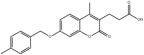 3-[4-methyl-7-[(4-methylphenyl)methoxy]-2-oxochromen-3-yl]propanoic acid Structure