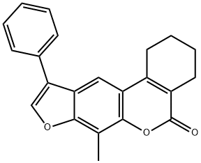 7-methyl-10-phenyl-1,2,3,4-tetrahydro-[1]benzofuro[6,5-c]isochromen-5-one Structure