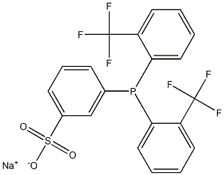 Bis(2-trifluoromethylphenyl)(3-sulfonatophenyl)phosphine, sodium salt Structure
