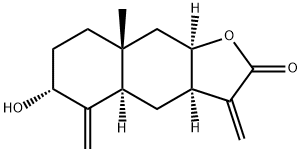 (3aR,4aα,9aα)-Dodecahydro-6α-hydroxy-8aβ-methyl-3,5-bis(methylene)naphtho[2,3-b]furan-2-one Structure