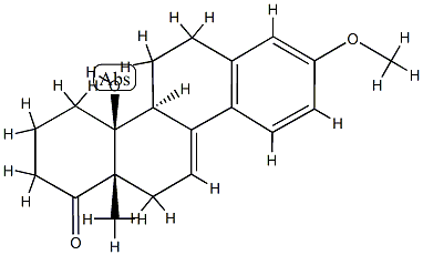(8α)-14β-Hydroxy-3-methoxy-D-homoestra-1,3,5(10),9(11)-tetren-17a-one Structure