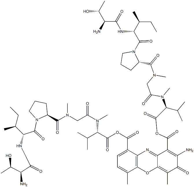 Actinocinedioylbis(L-Thr-D-aIle-L-Pro-N-methyl Gly-N-methyl-L-Val-OH) Structure