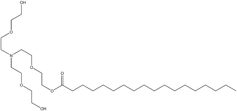 Poly(oxy-1,2-ethanediyl), .alpha.,.alpha.',.alpha.''-(nitrilotri-2,1-ethanediyl)bis[.omega.-hydroxy-, monooctadecanoate (ester) Structure