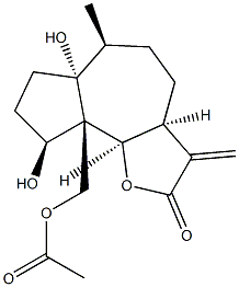 (3aS,9bβ)-3a,4,5,6,6a,7,8,9,9a,9b-Decahydro-9aα-acetoxymethyl-6aβ,9α-dihydroxy-6α-methyl-3-methyleneazuleno[4,5-b]furan-2(3H)-one Structure