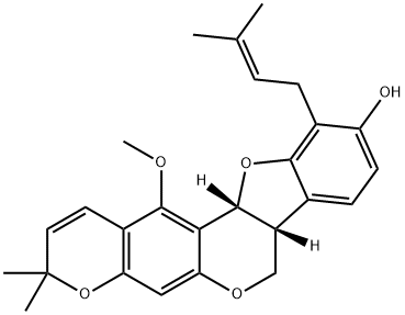 (7aR)-7aα,12aα-Dihydro-13-methoxy-3,3-dimethyl-11-(3-methyl-2-butenyl)-3H,7H-benzofuro[3,2-c]pyrano[3,2-g][1]benzopyran-10-ol Structure